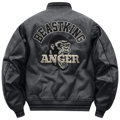 BEASTKING - Embroidered Baseball Jacket