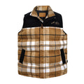 ACUSA retro hip-hop street woolen plaid color-block thickened padded heavy windproof and cold-proof vest for autumn and winter men