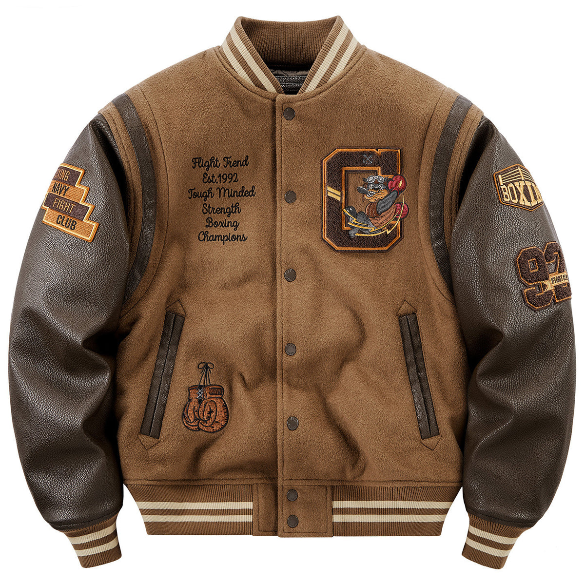 FIGHTCLUB - Embroidered Baseball Vintage Jacket