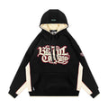 BLACUL Flower Body Word Color Block Fleece Sweatshirt Men's Loose Fat American Street Hip Hop Hoodie Jacket Autumn and Winter