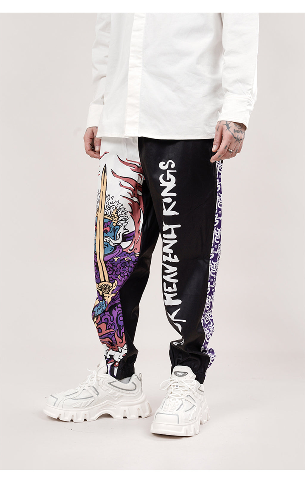 WOOKONG Growth King Color-Block Micro-Elastic Jogger Pants 2026 New Personalized Printed Long Pants Trendy