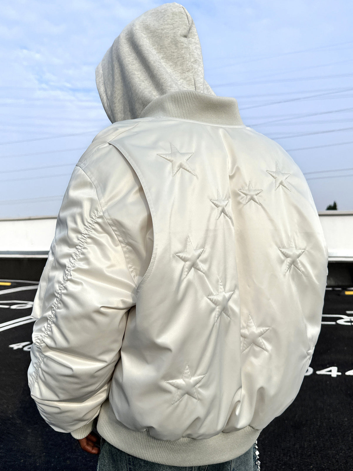 MEDM BLACK black line ultra-high down filling star nylon MA1 warm duck down jacket casual jacket trendy