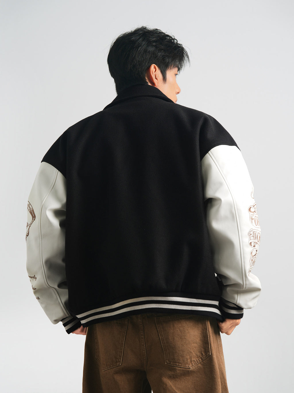 Lujiamen thickened baseball jacket for men, autumn heavy-duty sports jacket, loose plus-size warm cotton jacket, fashionable men's wear