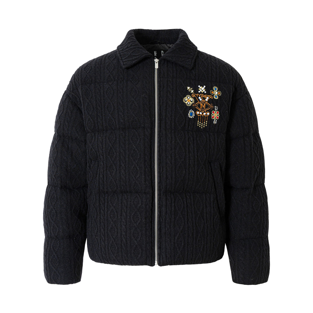 YADxMEDM co-branded [graphene cotton self-heating] vine cable cotton jacket cotton jacket thickened jacket large lapels