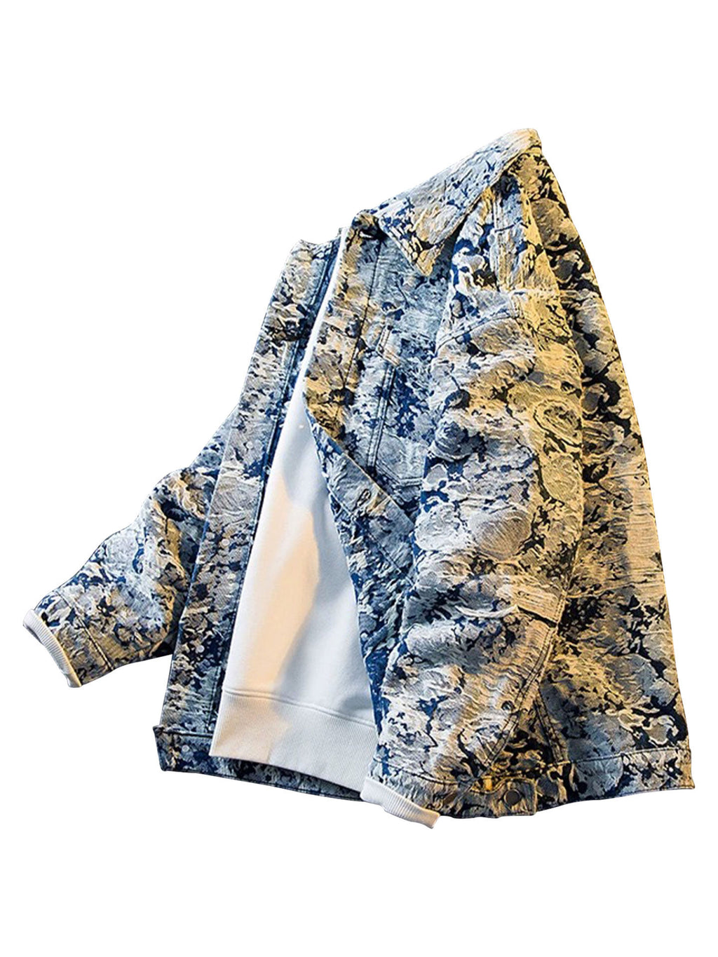 MUSONMU Embroidered Denim Jacket for Men, Spring/Autumn New Trendy Brand Loose Casual Trendy Denim Shirt Jacket for Men
