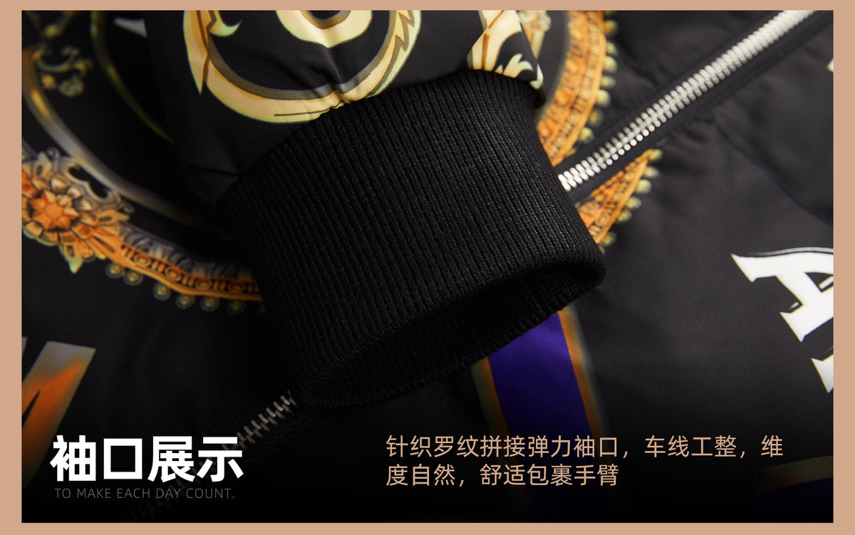 BM fashion print European station winter clothing European tide brand down jacket men's high-end thick coat men's winter warm