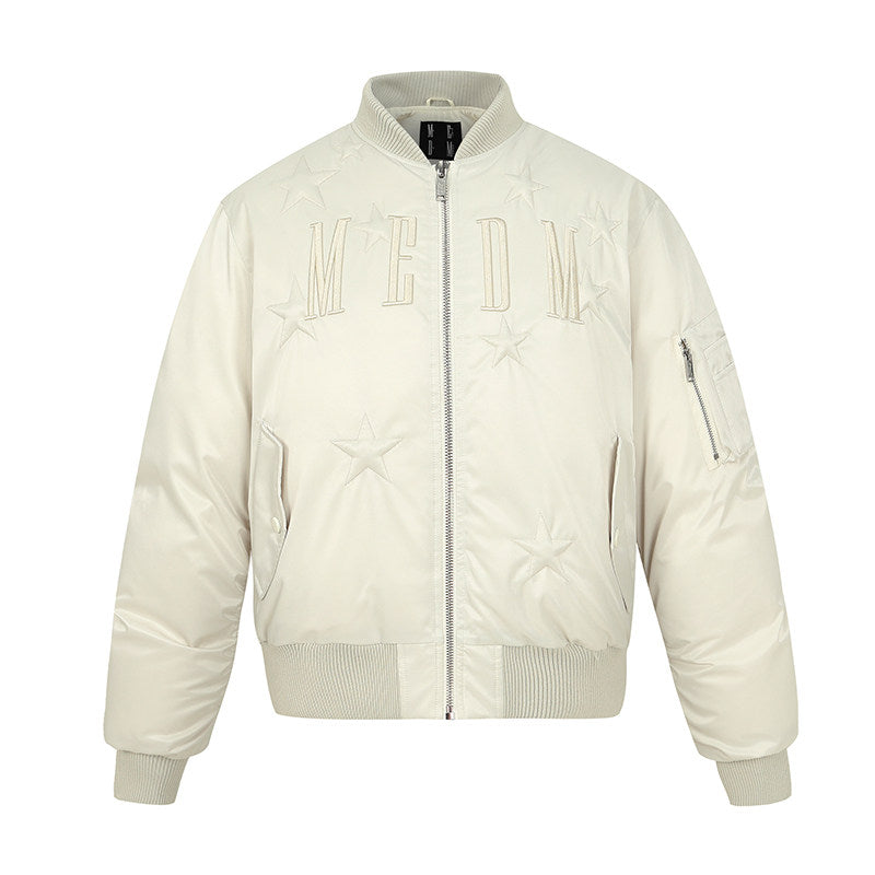 MEDM BLACK black line ultra-high down filling star nylon MA1 warm duck down jacket casual jacket trendy