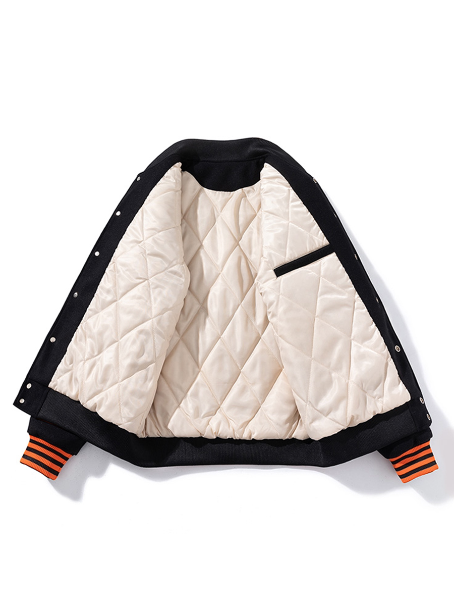 MUSONMU wool baseball jackets for men and women, American street hip-hop loose jackets for autumn and winter, thickened jackets