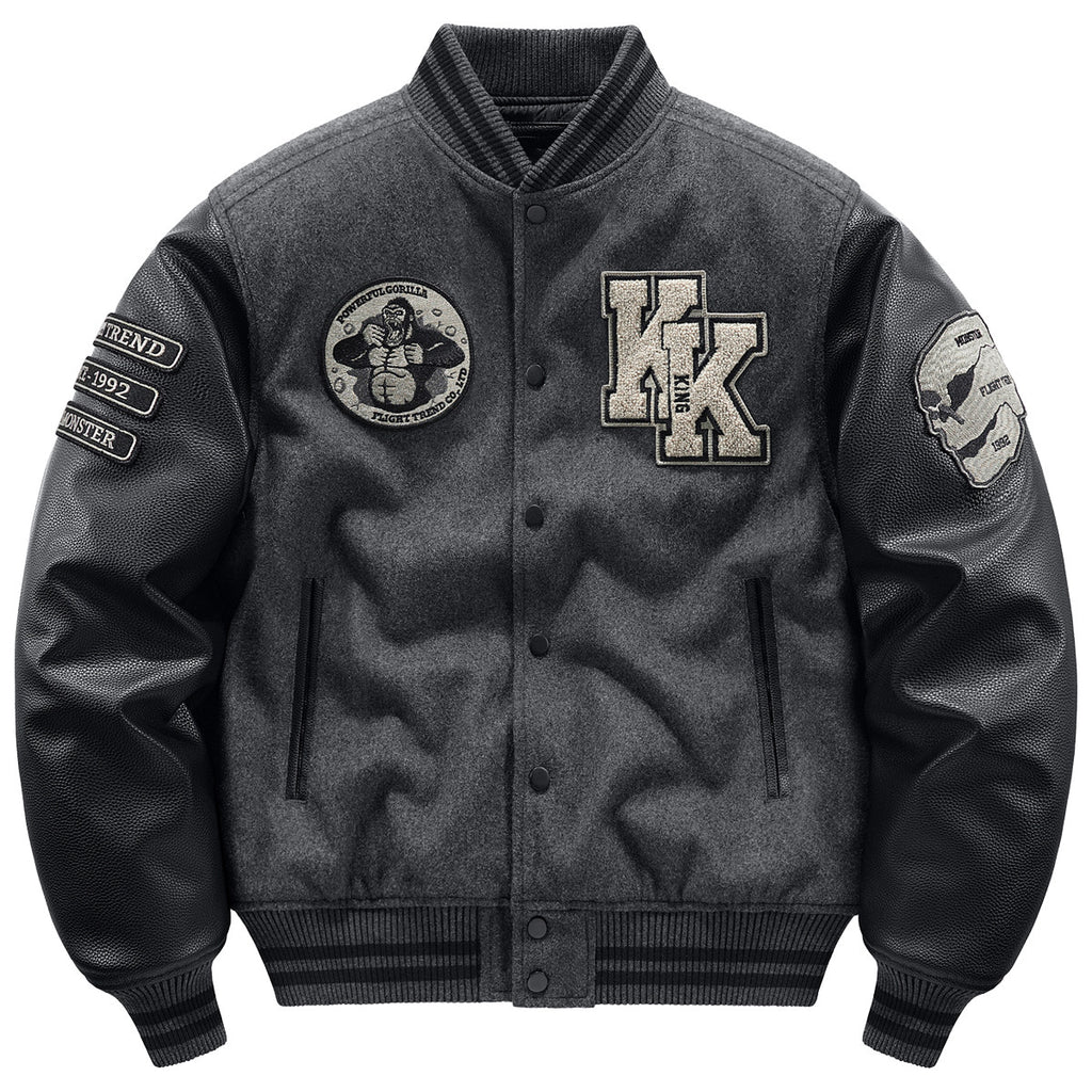 BEASTKING - Embroidered Baseball Jacket