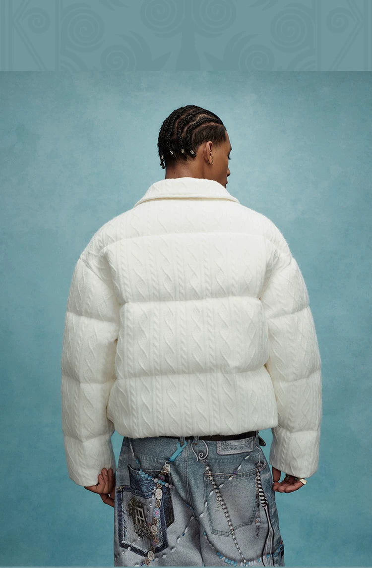 YADxMEDM co-branded [graphene cotton self-heating] vine cable cotton jacket cotton jacket thickened jacket large lapels