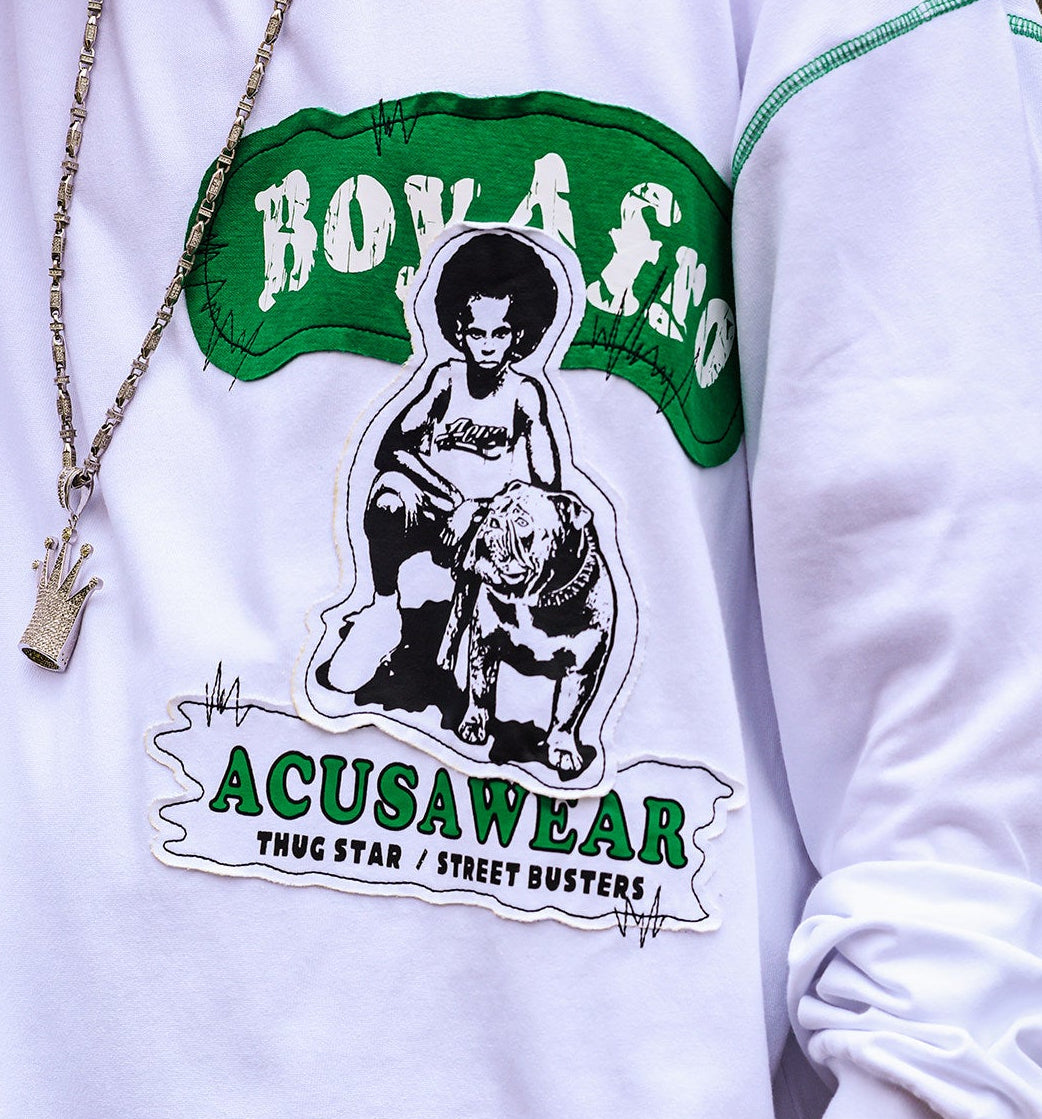 TOP BOY - Oversized Graphic Tee Round Neck Long Sleeve