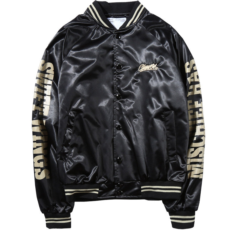 Jacket men's spring and autumn loose baseball uniforms, men's design sense, niche trendy brand trend bomber jacket, fried street ruffian