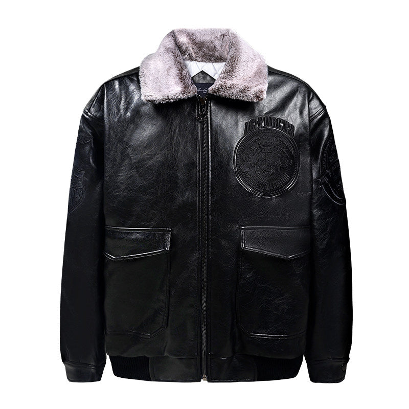 ACUSA American Hiphop Long Island G1 Eco Fur Lapel G1 Flight Jacket Loose Fit Men's Winter