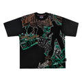 ACUSA American 456 Street Dice Game Super Large Hot Diamond Glitter Craft Dropped Shoulders Loose Short Sleeve T-Shirt Summer