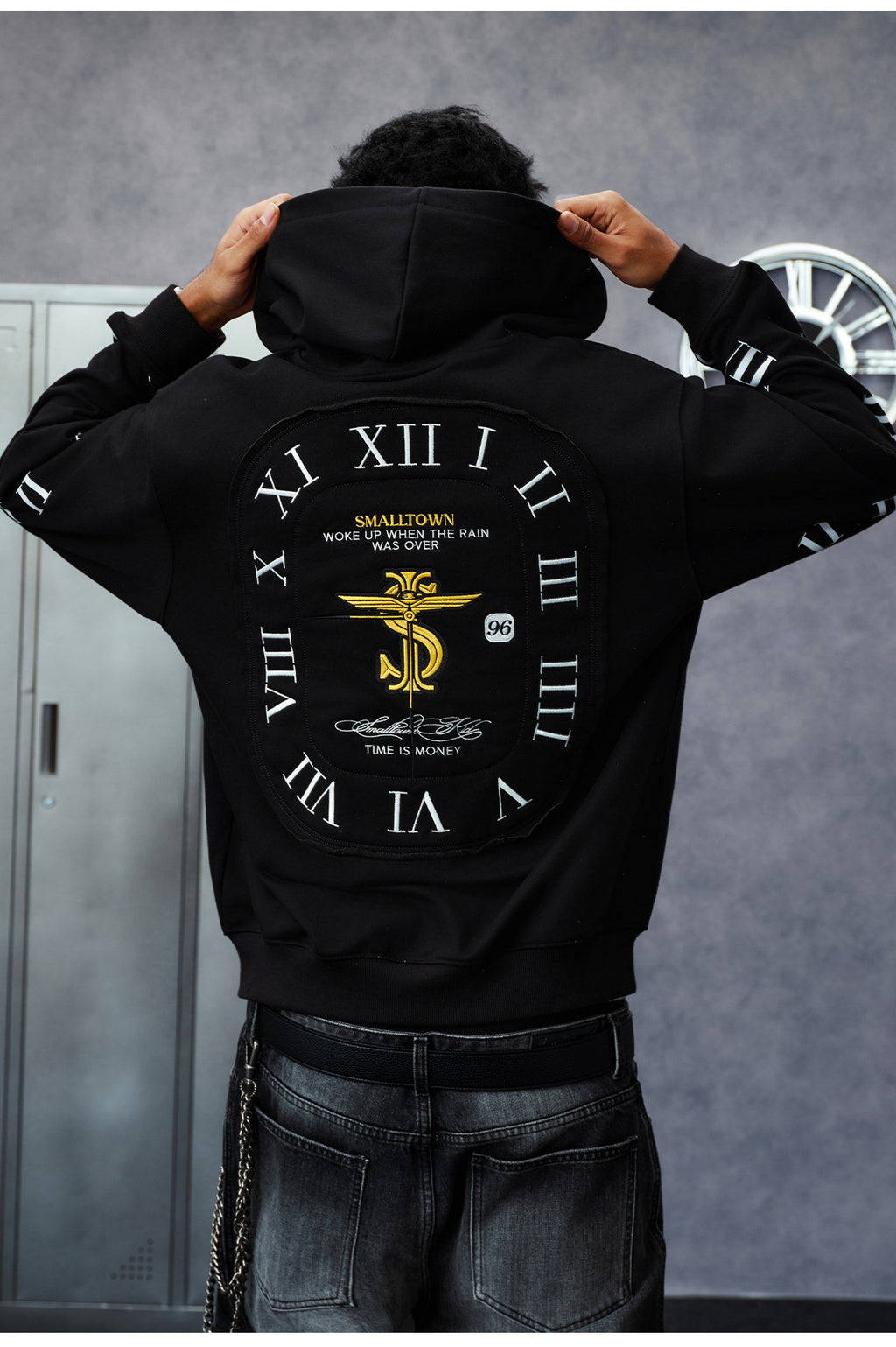 STK SmallTownKid Timepiece Dialect Cardigan Sweatshirt American Hoodie Personalized Printed Trendy Brand
