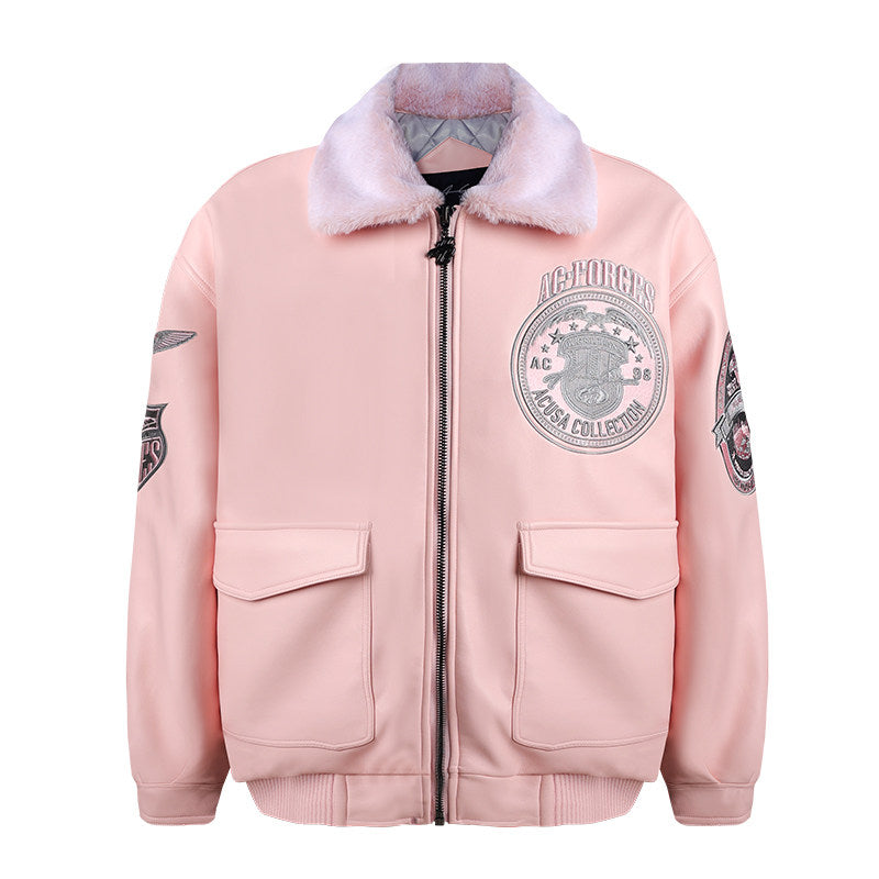 ACUSA American Hiphop Long Island G1 Eco Fur Lapel G1 Flight Jacket Loose Fit Men's Winter