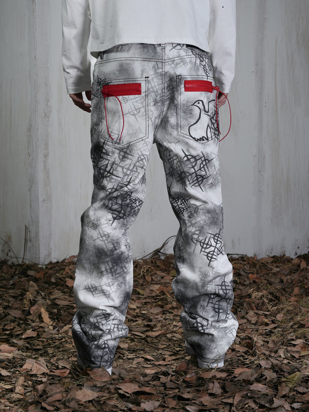 Vinkid x DETW collaboration Evil Lover jeans versatile and unique trendy niche loose pants