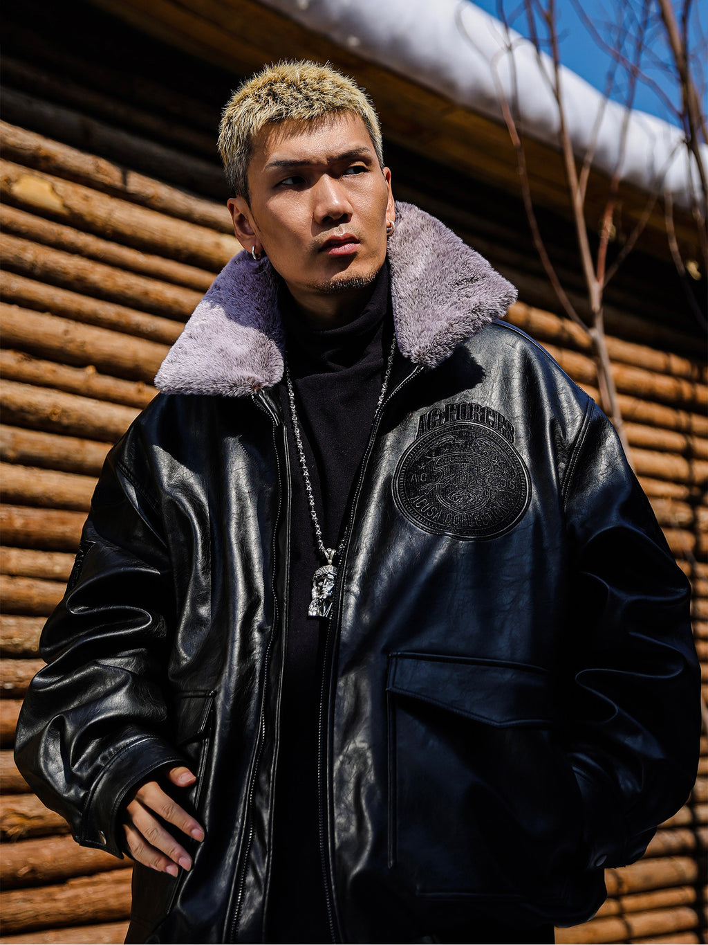ACUSA American Hiphop Long Island G1 Eco Fur Lapel G1 Flight Jacket Loose Fit Men's Winter