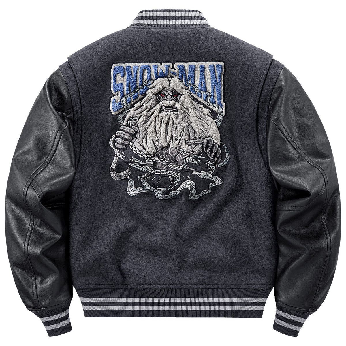 VIP American wool tweed splicing baseball uniform cotton clothes men's winter thickening snow monster embroidery warm cotton jacket trend