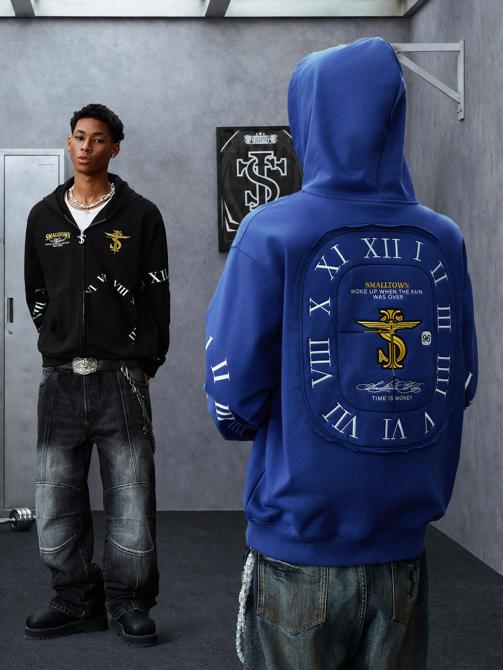 STK SmallTownKid Timepiece Dialect Cardigan Sweatshirt American Hoodie Personalized Printed Trendy Brand