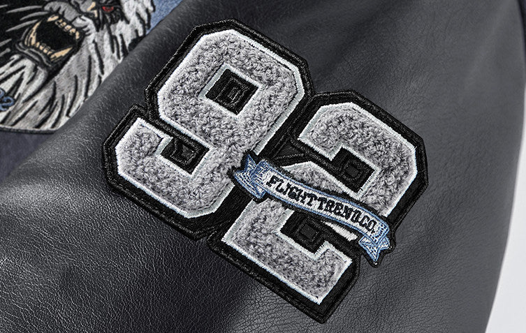 VIP American wool tweed splicing baseball uniform cotton clothes men's winter thickening snow monster embroidery warm cotton jacket trend