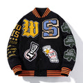 MUSONMU wool baseball jackets for men and women, American street hip-hop loose jackets for autumn and winter, thickened jackets