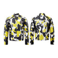 DND4DES Original Camouflage Star Print Jacket for Men, Street Hip-Hop Biker Crew Neck Zip-Up Jacket, Leather Jacket