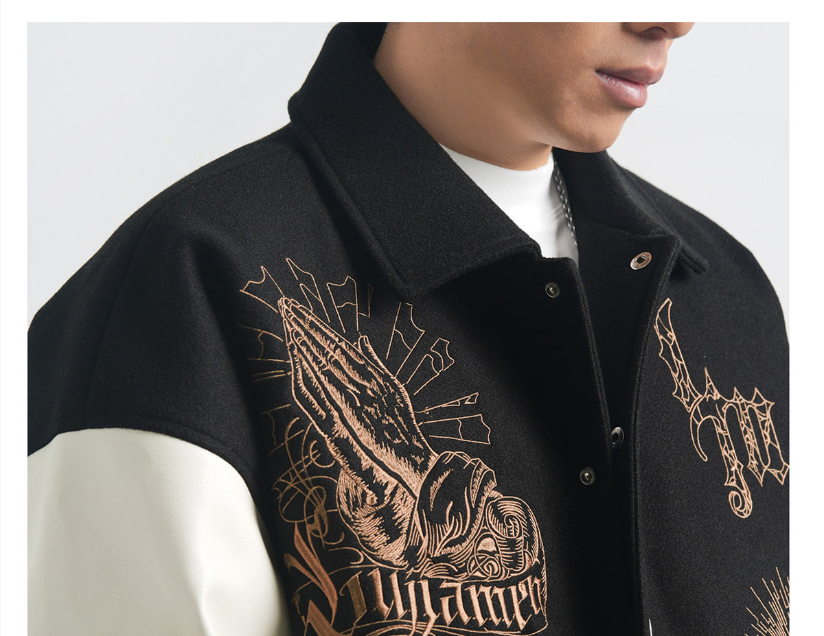 Lujiamen thickened baseball jacket for men, autumn heavy-duty sports jacket, loose plus-size warm cotton jacket, fashionable men's wear