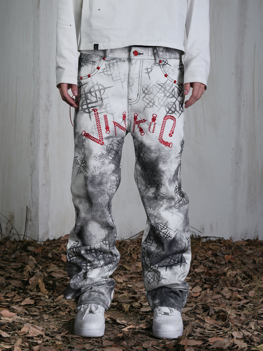 Vinkid x DETW collaboration Evil Lover jeans versatile and unique trendy niche loose pants