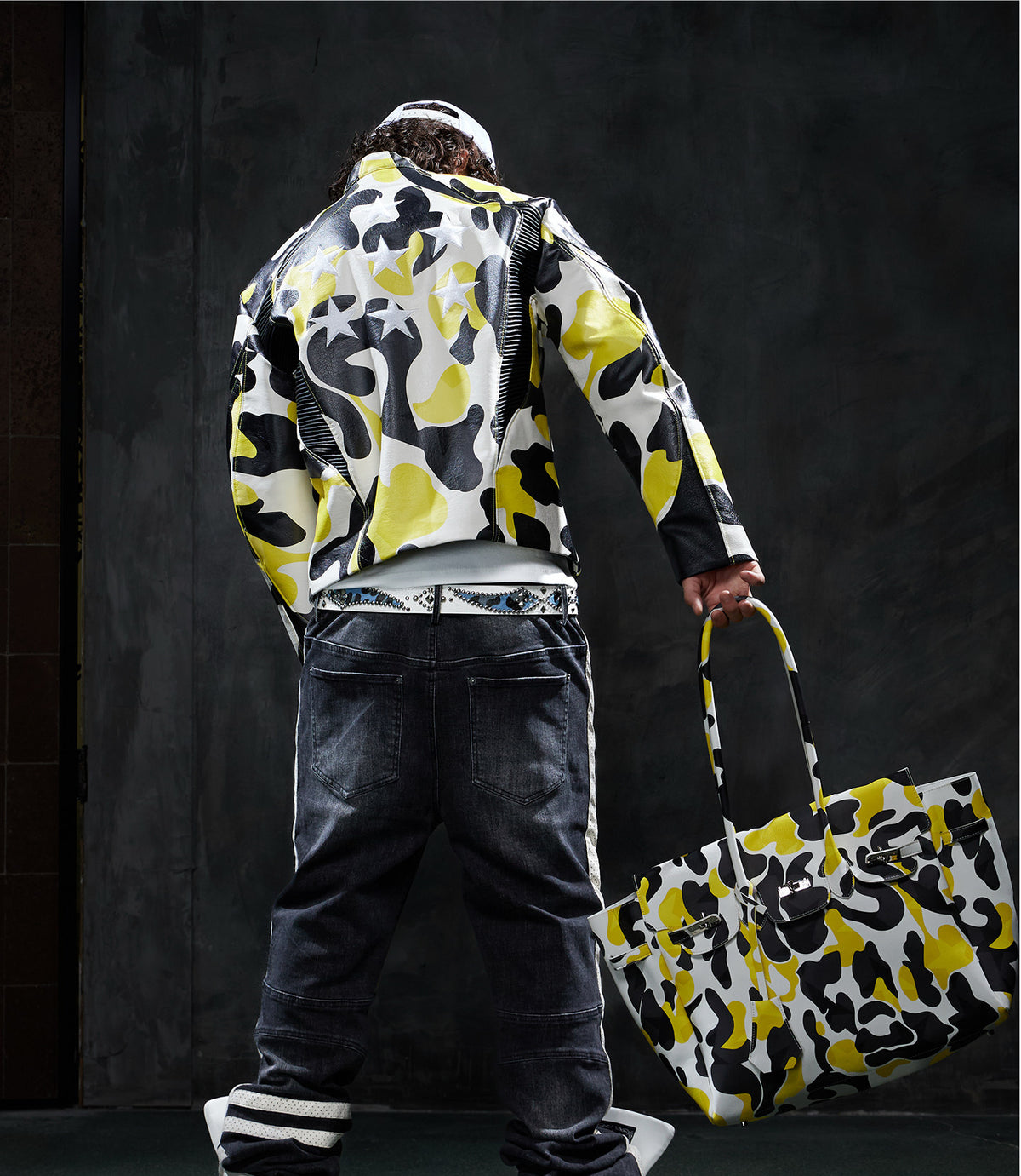 DND4DES Retro vintage functional denim pants, American street hip-hop patchwork slim motorcycle pants