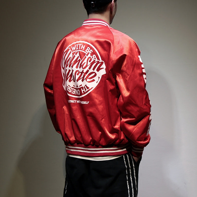 Jacket men's spring and autumn loose baseball uniforms, men's design sense, niche trendy brand trend bomber jacket, fried street ruffian