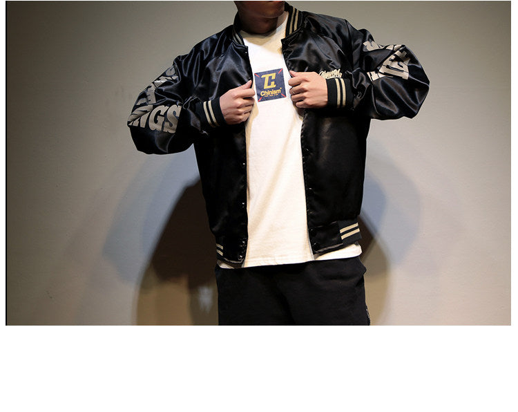 Jacket men's spring and autumn loose baseball uniforms, men's design sense, niche trendy brand trend bomber jacket, fried street ruffian